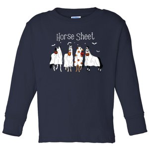 Cute Horse Sheet Spooky Season Ghost Horse Halloween Costume Toddler Long Sleeve Shirt