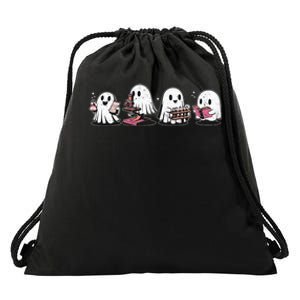 Cute Halloween Science Chemistry Ghost Laboratory Teacher Drawstring Bag