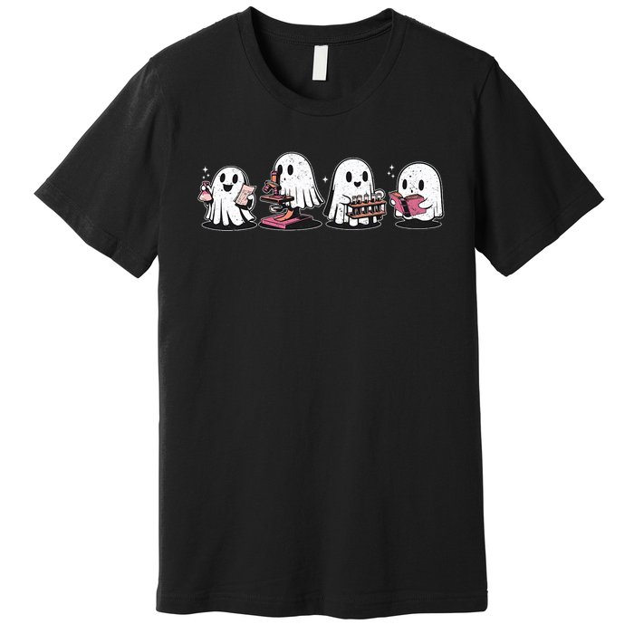 Cute Halloween Science Chemistry Ghost Laboratory Teacher Premium T-Shirt