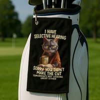 Cat Have Selective Hearing You Didnt Make Cut Funny 0lz3li Golf Towel