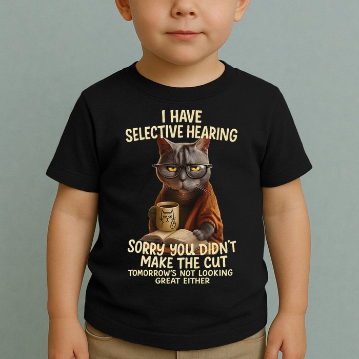 Cat Have Selective Hearing You Didnt Make Cut Funny 0lz3li Toddler T-Shirt