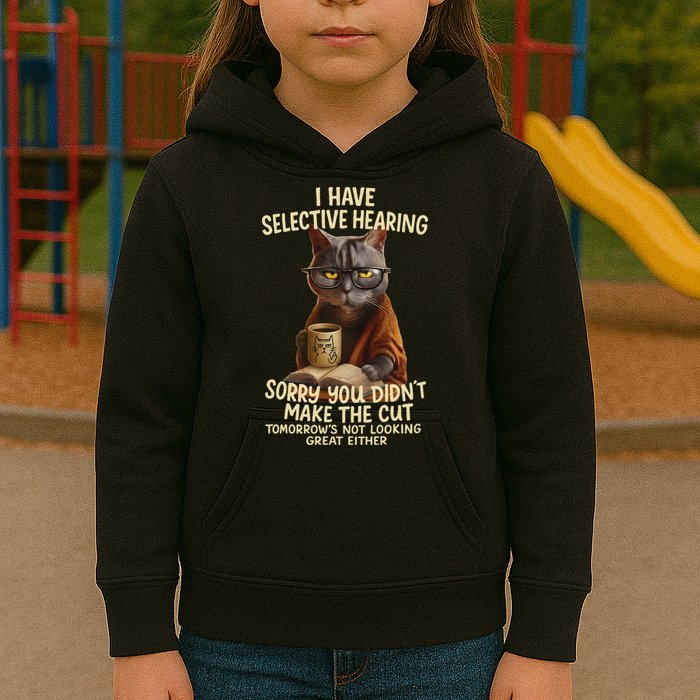 Cat Have Selective Hearing You Didnt Make Cut Funny 0lz3li Kids Hoodie