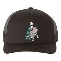 Christmas Horror Skeleton Sorta Merry Scary Dark Humor Yupoong Adult 5-Panel Trucker Hat