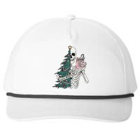 Christmas Horror Skeleton Sorta Merry Scary Dark Humor Snapback Five-Panel Rope Hat