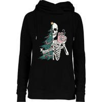 Christmas Horror Skeleton Sorta Merry Scary Dark Humor Womens Funnel Neck Pullover Hood