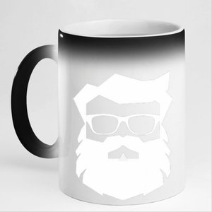 Cool & Hip Santa Claus Hipster Coolest Sunglasses 11oz Black Color Changing Mug