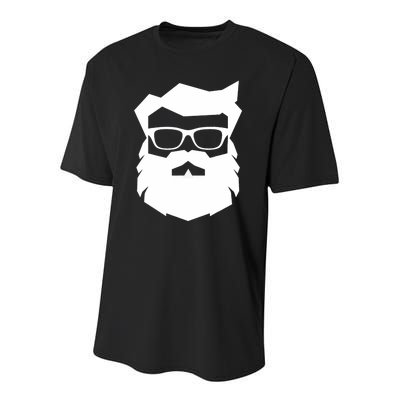 Cool & Hip Santa Claus Hipster Coolest Sunglasses Youth Performance Sprint T-Shirt