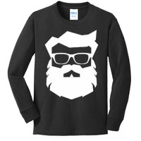 Cool & Hip Santa Claus Hipster Coolest Sunglasses Kids Long Sleeve Shirt