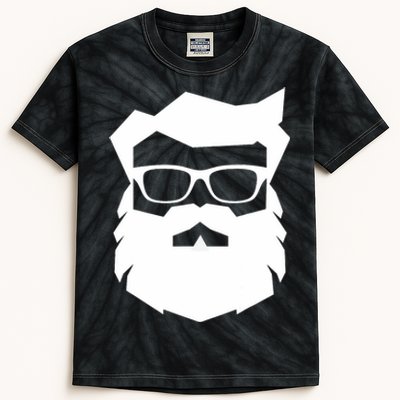 Cool & Hip Santa Claus Hipster Coolest Sunglasses Kids Tie-Dye T-Shirt