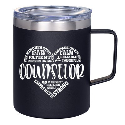 Counselor Heart School Counselor Guidance Schools Counseling 12oz Stainless Steel Coffee Mug