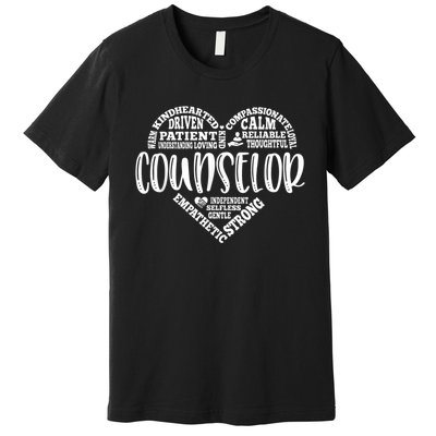 Counselor Heart School Counselor Guidance Schools Counseling Premium T-Shirt