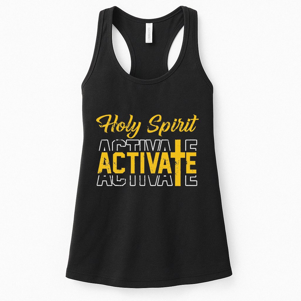 Christian Holy Spirit Activate Religious Jesus Saying Quote Womens Tank Top