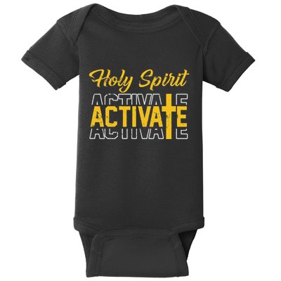 Christian Holy Spirit Activate Religious Jesus Saying Quote Baby Bodysuit