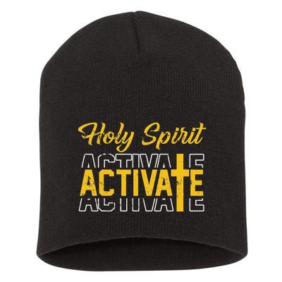 Christian Holy Spirit Activate Religious Jesus Saying Quote Short Acrylic Beanie