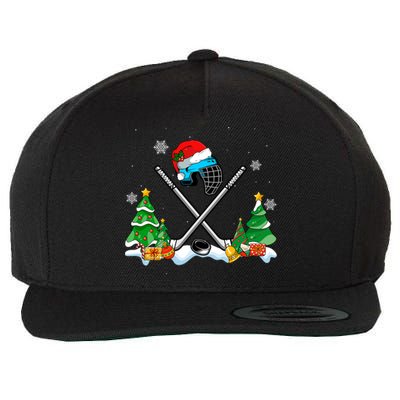 Cool Hockey Santa Hat Christmas Tree Hockey Lover Cute Gift Wool Snapback Cap