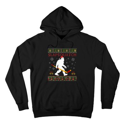 Christmas Hockey Sasquatch Slapsquatch Bigfoot Hoodie