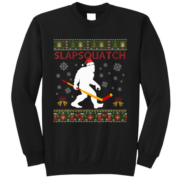 Christmas Hockey Sasquatch Slapsquatch Bigfoot Sweatshirt