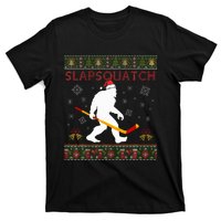 Christmas Hockey Sasquatch Slapsquatch Bigfoot T-Shirt