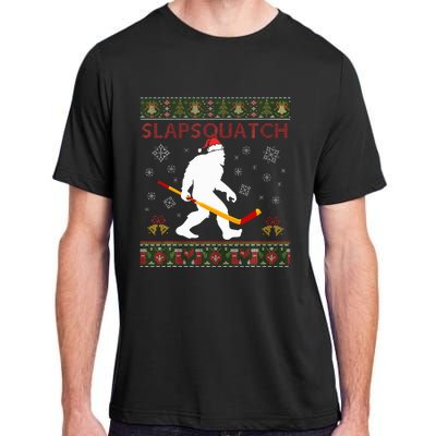 Christmas Hockey Sasquatch Slapsquatch Bigfoot Adult ChromaSoft Performance T-Shirt