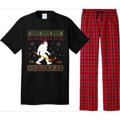 Christmas Hockey Sasquatch Slapsquatch Bigfoot Pajama Set