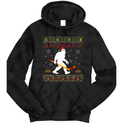 Christmas Hockey Sasquatch Slapsquatch Bigfoot Tie Dye Hoodie