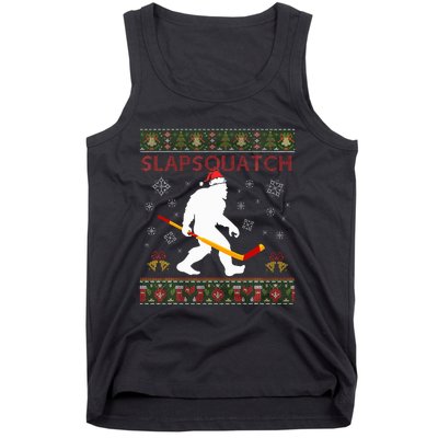 Christmas Hockey Sasquatch Slapsquatch Bigfoot Tank Top