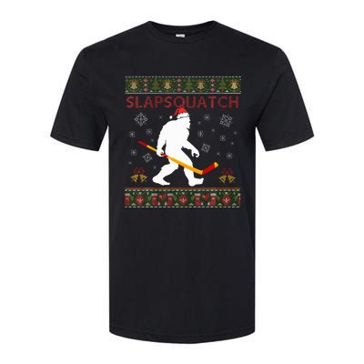 Christmas Hockey Sasquatch Slapsquatch Bigfoot Softstyle CVC T-Shirt