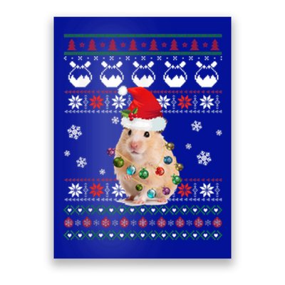 Cute Hamster Santa Hat Ugly Sweater Christmas Pajama Family Gift Poster