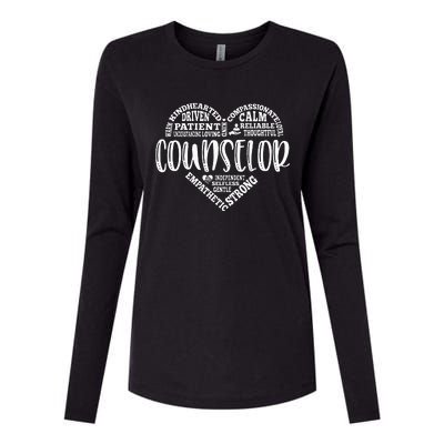 Counselor Heart School Counselor Guidance Schools Counseling Womens Cotton Relaxed Long Sleeve T-Shirt