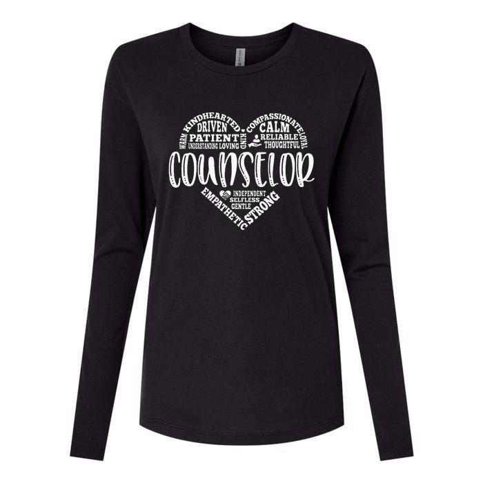 Counselor Heart School Counselor Guidance Schools Counseling Womens Cotton Relaxed Long Sleeve T-Shirt