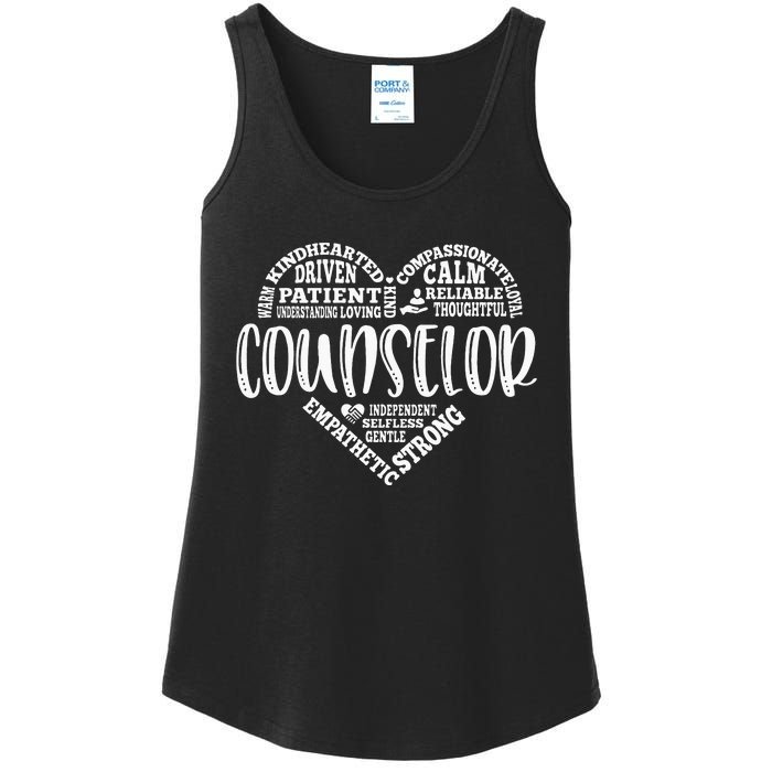 Counselor Heart School Counselor Guidance Schools Counseling Ladies Essential Tank