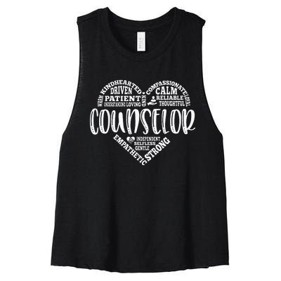 Counselor Heart School Counselor Guidance Schools Counseling Women's Racerback Cropped Tank