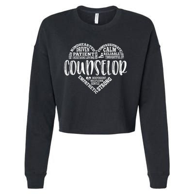 Counselor Heart School Counselor Guidance Schools Counseling Cropped Pullover Crew