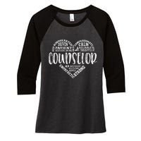 Counselor Heart School Counselor Guidance Schools Counseling Women's Tri-Blend 3/4-Sleeve Raglan Shirt