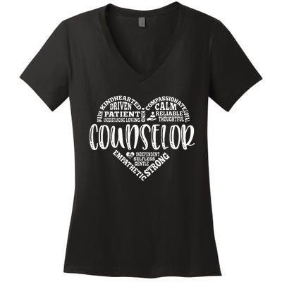 Counselor Heart School Counselor Guidance Schools Counseling Women's V-Neck T-Shirt