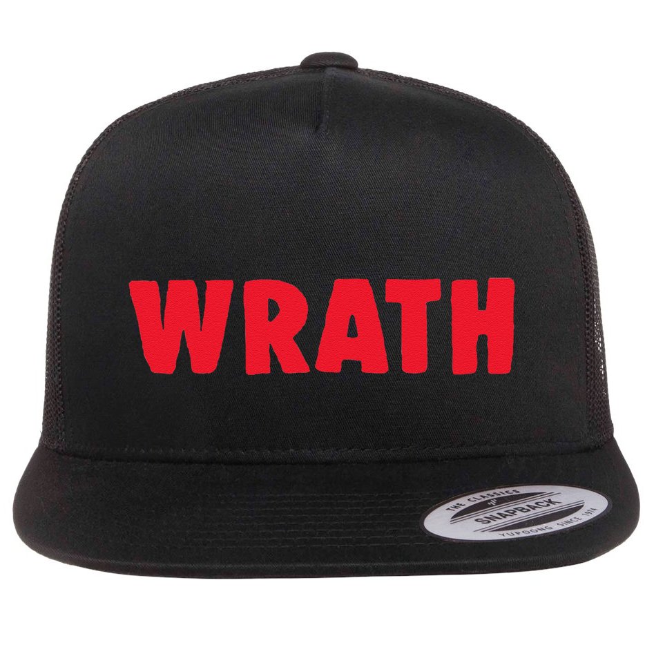 Christian Halloween Seven Deadly Sins Wrath Costume Flat Bill Trucker Hat