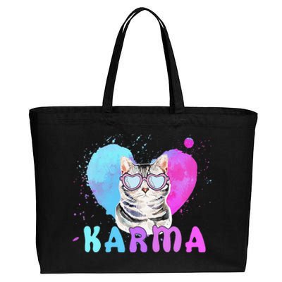 Cat Heart Shape Cotton Canvas Jumbo Tote