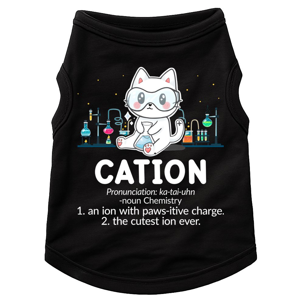 Chemistry Humor Science Teacher Cat Pun Cation Gift Doggie Tank