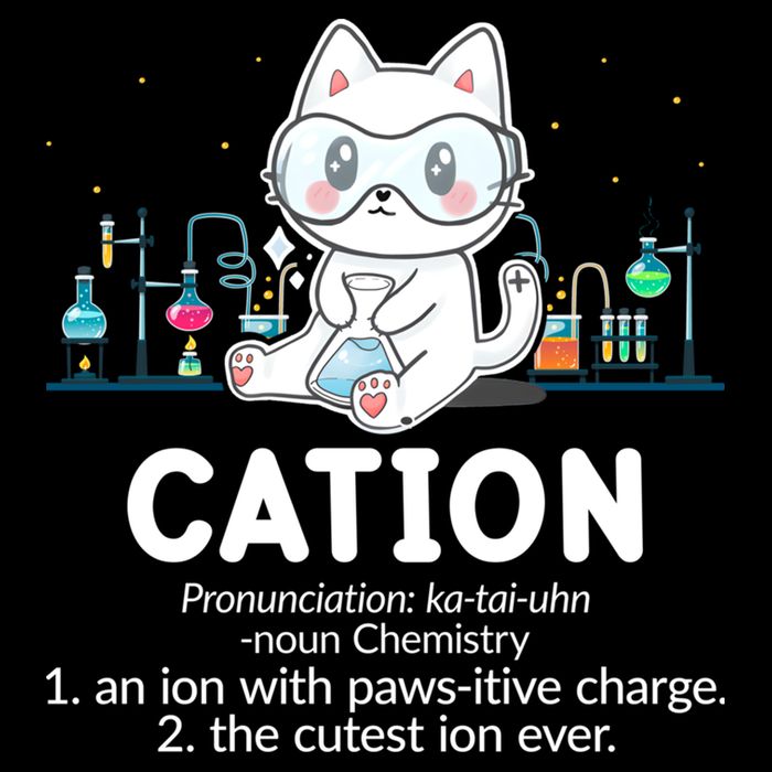 Chemistry Humor Science Teacher Cat Pun Cation Gift Cooling Performance Crew T-Shirt