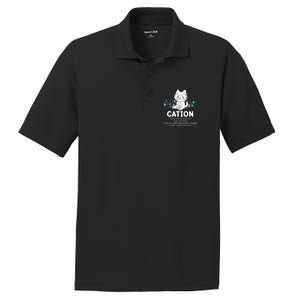 Chemistry Humor Science Teacher Cat Pun Cation Gift PosiCharge RacerMesh Polo