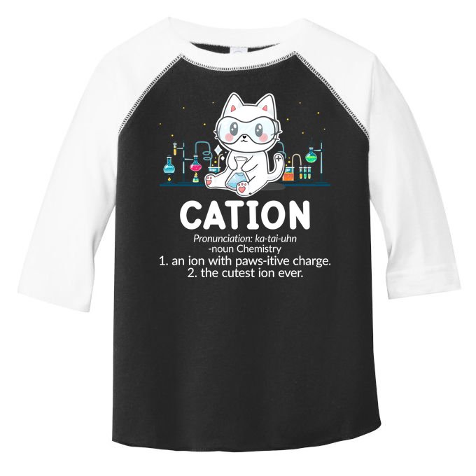 Chemistry Humor Science Teacher Cat Pun Cation Gift Toddler Fine Jersey T-Shirt