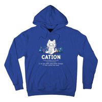 Chemistry Humor Science Teacher Cat Pun Cation Gift Hoodie