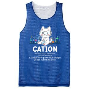 Chemistry Humor Science Teacher Cat Pun Cation Gift Mesh Reversible Basketball Jersey Tank