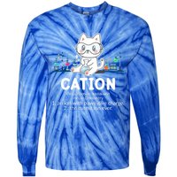 Chemistry Humor Science Teacher Cat Pun Cation Gift Tie-Dye Long Sleeve Shirt