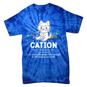 Chemistry Humor Science Teacher Cat Pun Cation Gift Tie-Dye T-Shirt