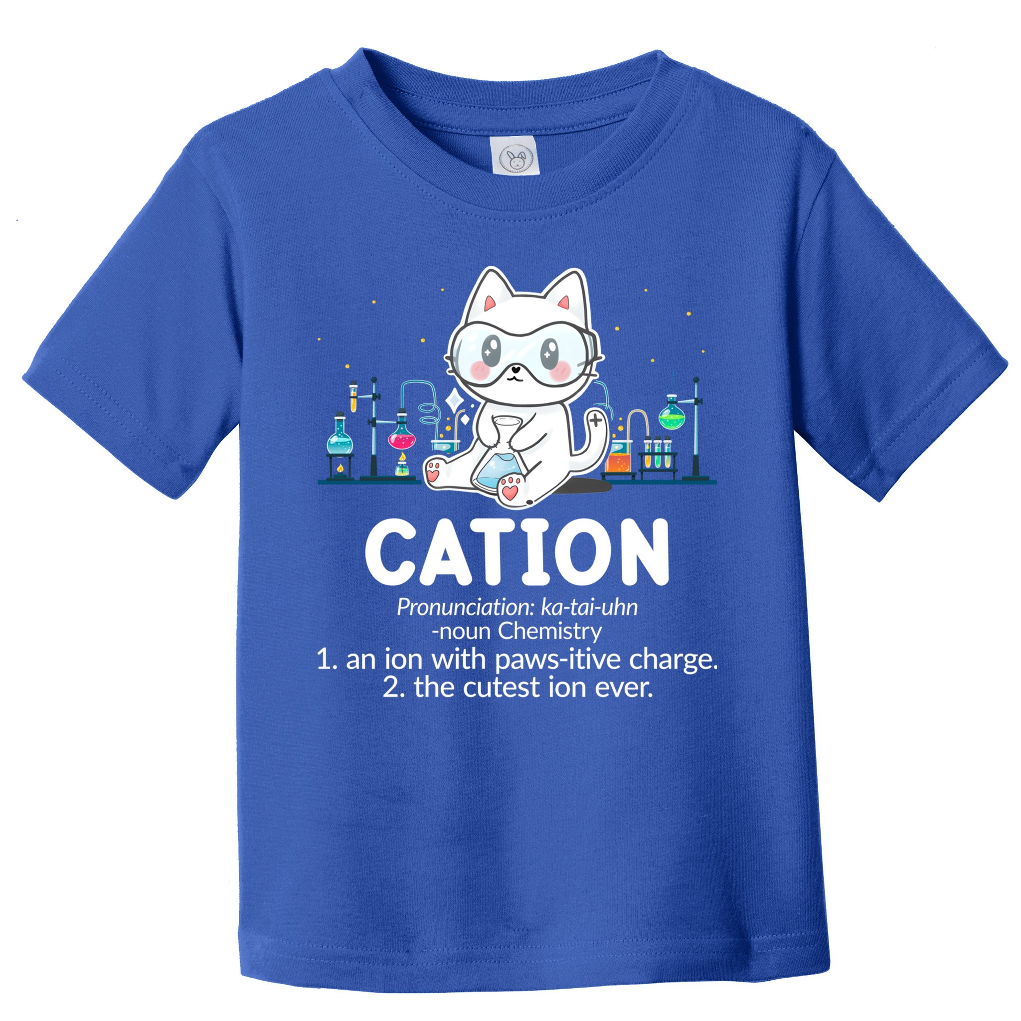 Chemistry Humor Science Teacher Cat Pun Cation Gift Toddler T-Shirt