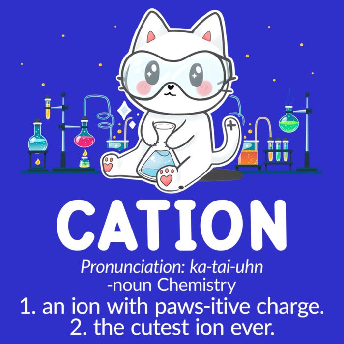 Chemistry Humor Science Teacher Cat Pun Cation Gift Kids Hoodie