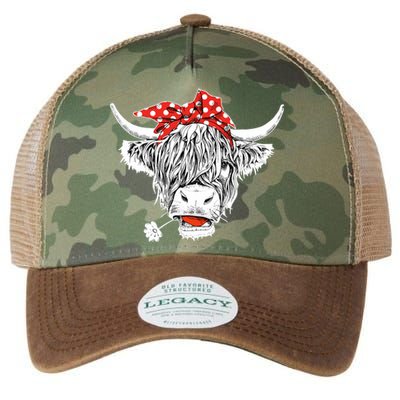 Cute Hairy Scottish Highland Cow Legacy Tie Dye Trucker Hat