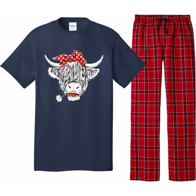 Cute Hairy Scottish Highland Cow Pajama Set