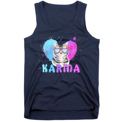 Cat Heart Shape Funny Gifts For Women Karma Cat Lovers Tank Top